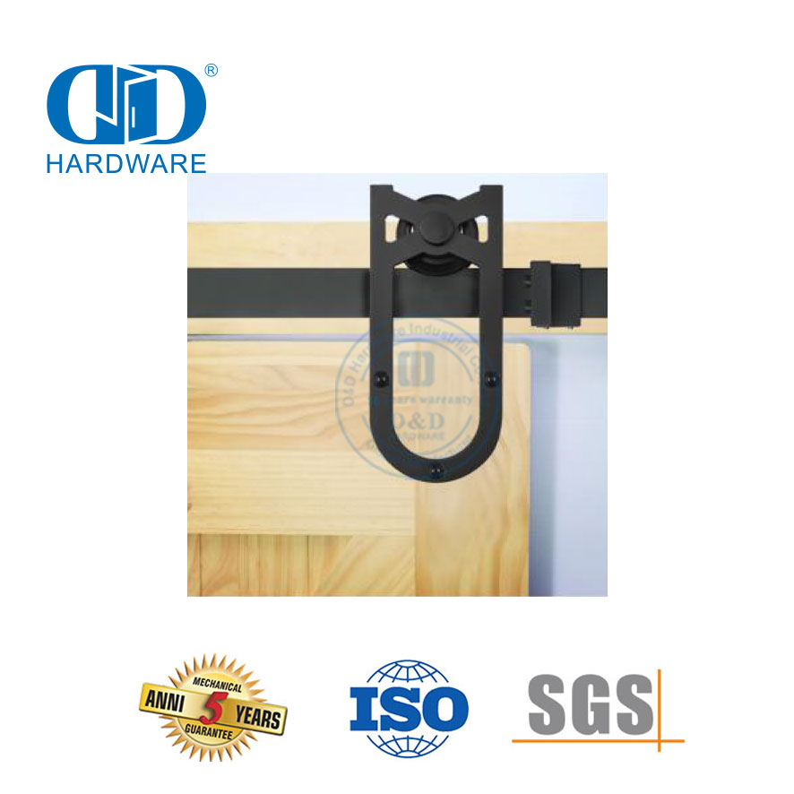 Herrajes para puertas corredizas de Granero de doble puerta de acero inoxidable para accesorios de puertas interiores Hardware-DDBD015 de acero para garaje