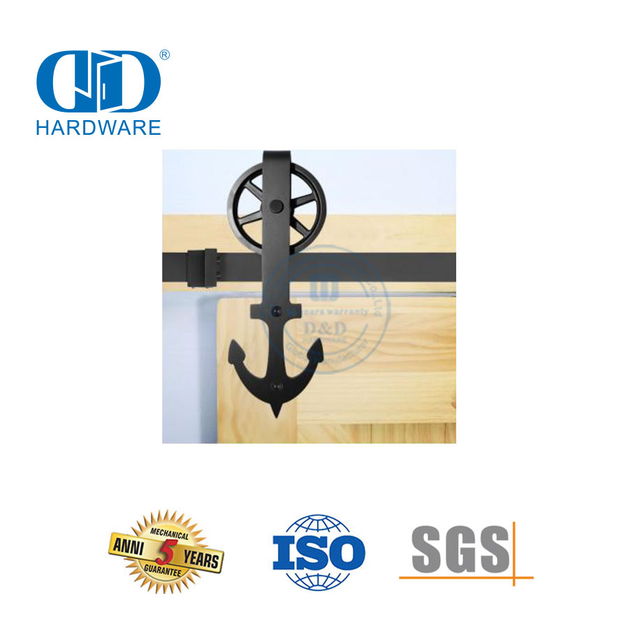 Juego de rieles para puertas de acero inoxidable, interior moderno, puerta corrediza de madera maciza, herrajes para puertas de granero-DDBD014