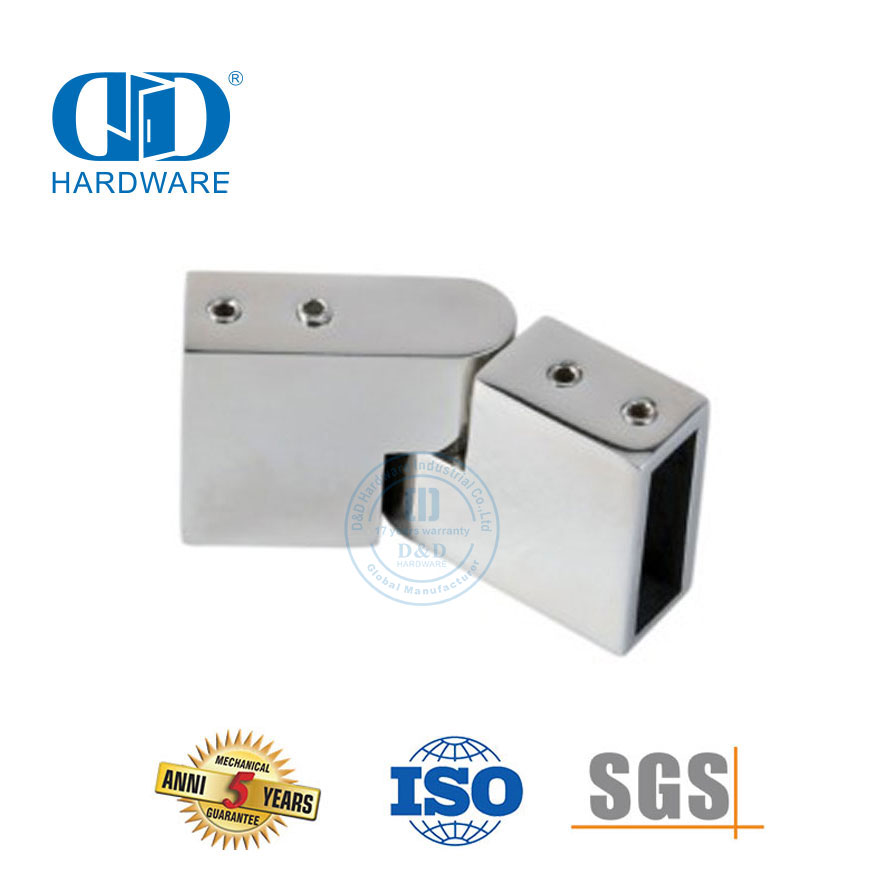 Cabinas de ducha comerciales de acero inoxidable Soporte fijo Soporte de vidrio Divisor Conector de abrazadera de partición-DDSC019