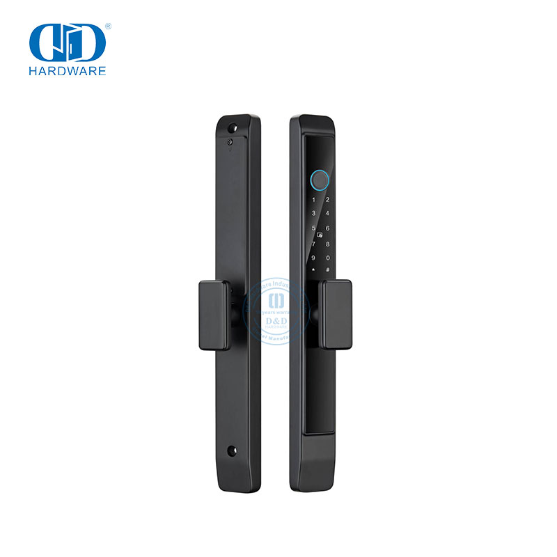 Teclado con pantalla táctil Cerradura de puerta de entrada sin llave con huella digital inteligente digital con manija reversible -DDDL010