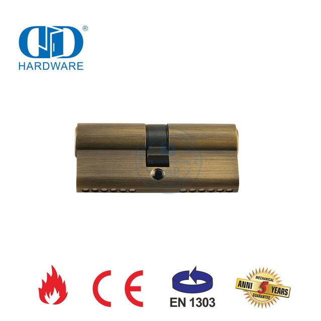 EN 1303 Cilindro doble estilo europeo de latón antiguo para cerradura de embutir-DDLC003-70mm-AB