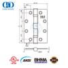 Bisagra de puerta de madera comercial de esquina cuadrada ignífuga ANSI con certificado BHMA-DDSS001-ANSI-2