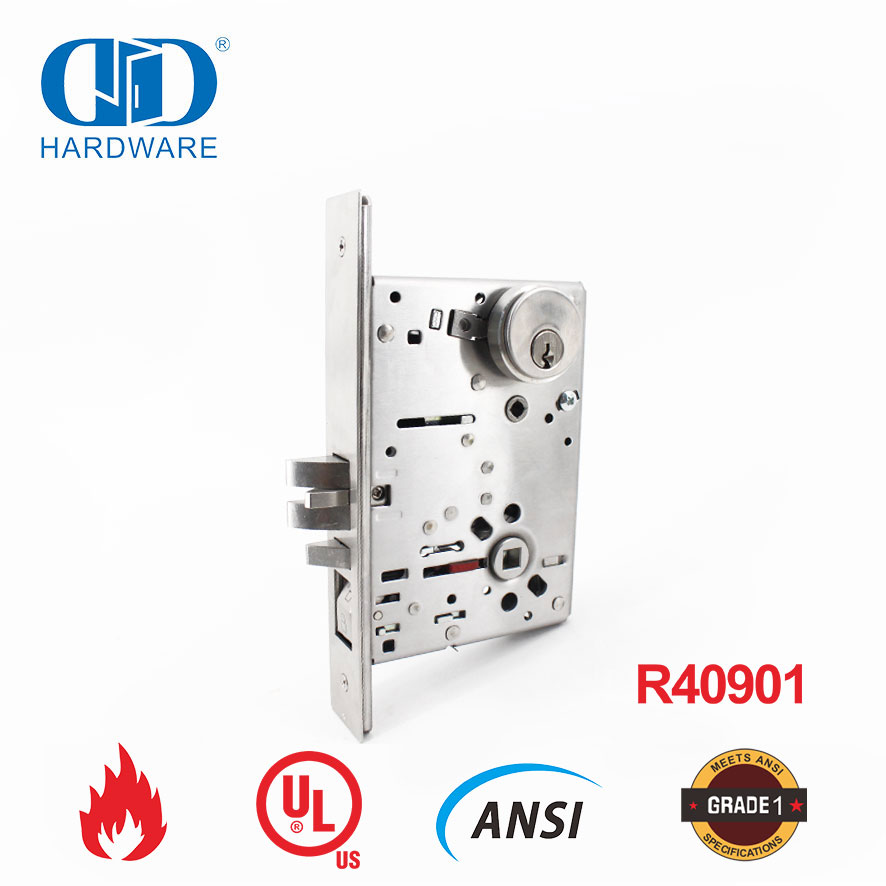 Cerradura de embutir americana resistente al fuego con certificación UL para puerta interior de entrada-DDAL04