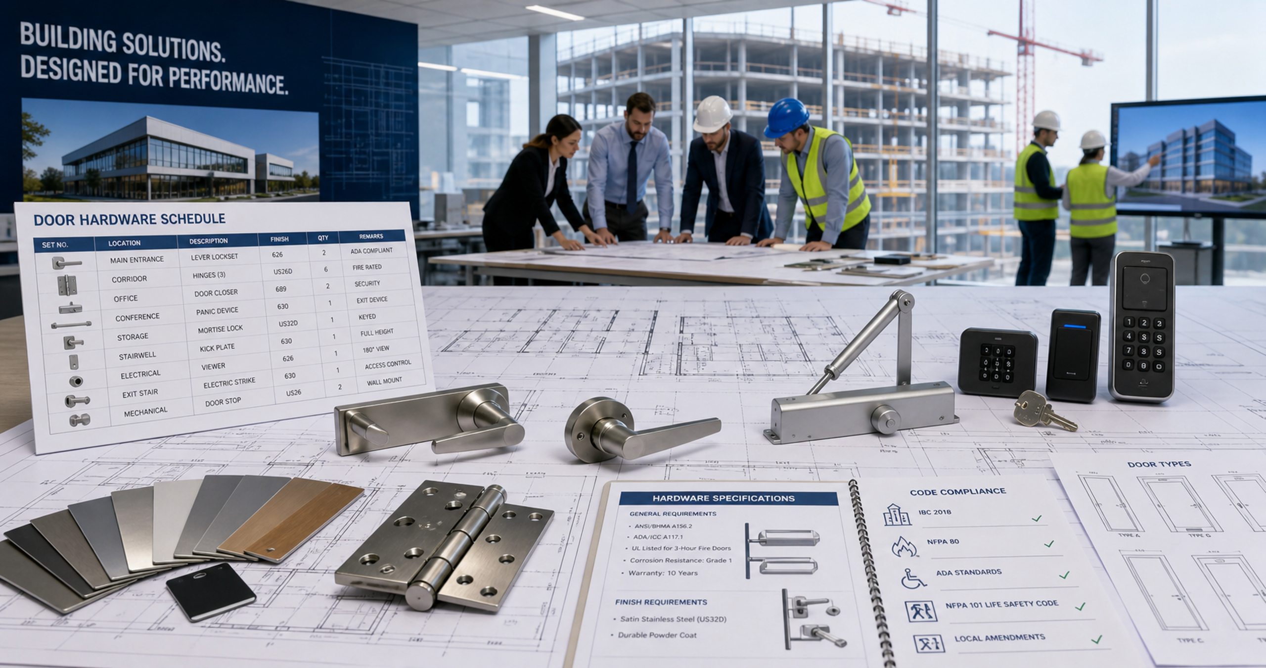 Planificaci&oacute;n de herrajes para puertas para proyectos de construcci&oacute;n a gran escala: la gu&iacute;a definitiva para el cumplimiento y el rendimiento