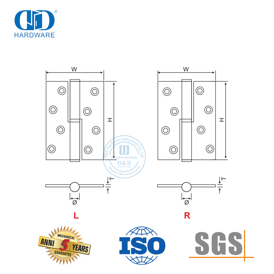 Bisagra de puerta elevable de acero inoxidable para dormitorio infantil-DDSS022
