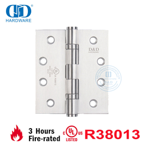 Bisagra de puerta de madera de metal comercial con rodamiento de bolas de acero inoxidable resistente al fuego ANSI con certificación UL estándar estadounidense-DDSS001-FR