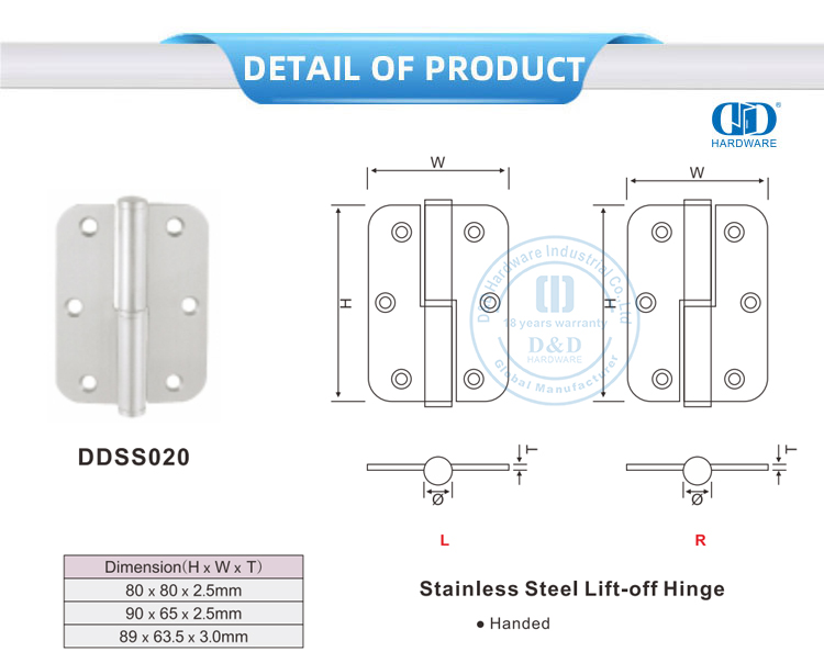 Bisagra de puerta elevable